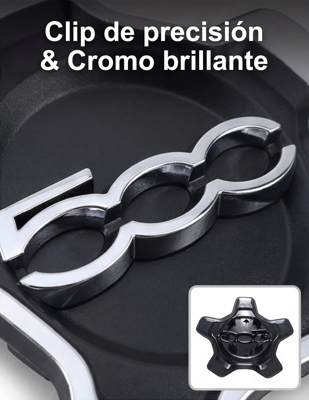 Tapacubos para FIAT 500X, Ajuste Original con número OE 735626312 735626311 protección contra líquidos ABS Resistente (4 Borde Plata Letras Plata)