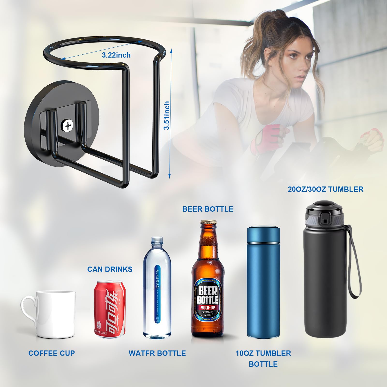 2 soportes magnéticos para tazas, soporte magnético para bebidas para tractor, refrigerador, caminadora, cortadora, camión, caravana, barco, superficie de metal 3