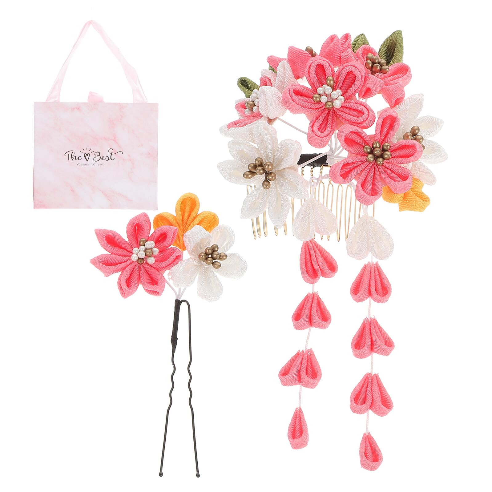 OUNONA Pasadores Japoneses para Cabello Adorno para Kimono Elegante Pinza para Niñas y Mujeres Diseño Resistente y Decorativo para Festivales