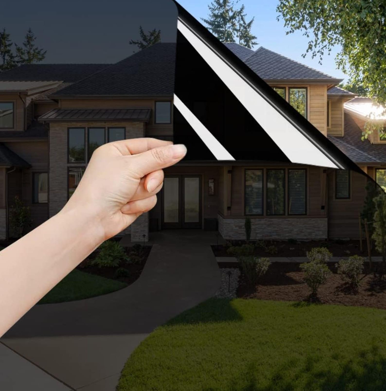ERATO Heat Control One Way Privacy Window Film, Static Cling, No Glue, Removable Window Tint for Home and Office, UV Blocking & Anti-Glare Glass Film (Black-Film, 12x50 Inch)-image-46