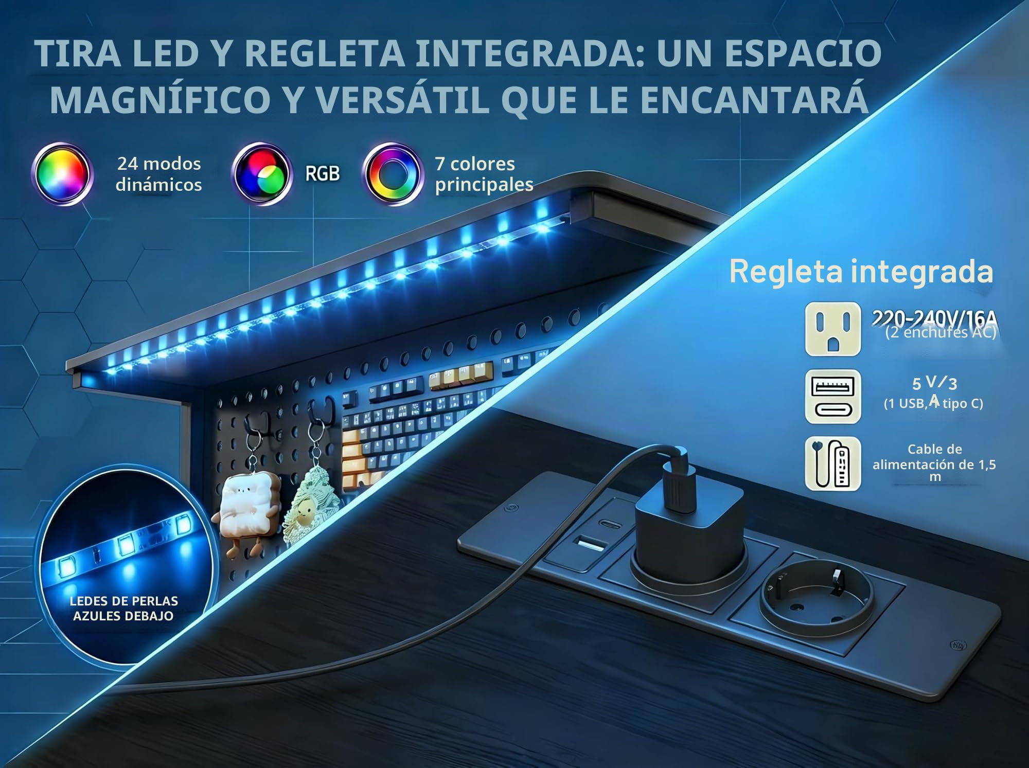 120*80 cm mesa gaming en forma de L con panel perforado y estanterías, mesa de ordenador de esquina con enchufe, escritorio de oficina reversible con 3 estantes desmontables para hogar, Negro