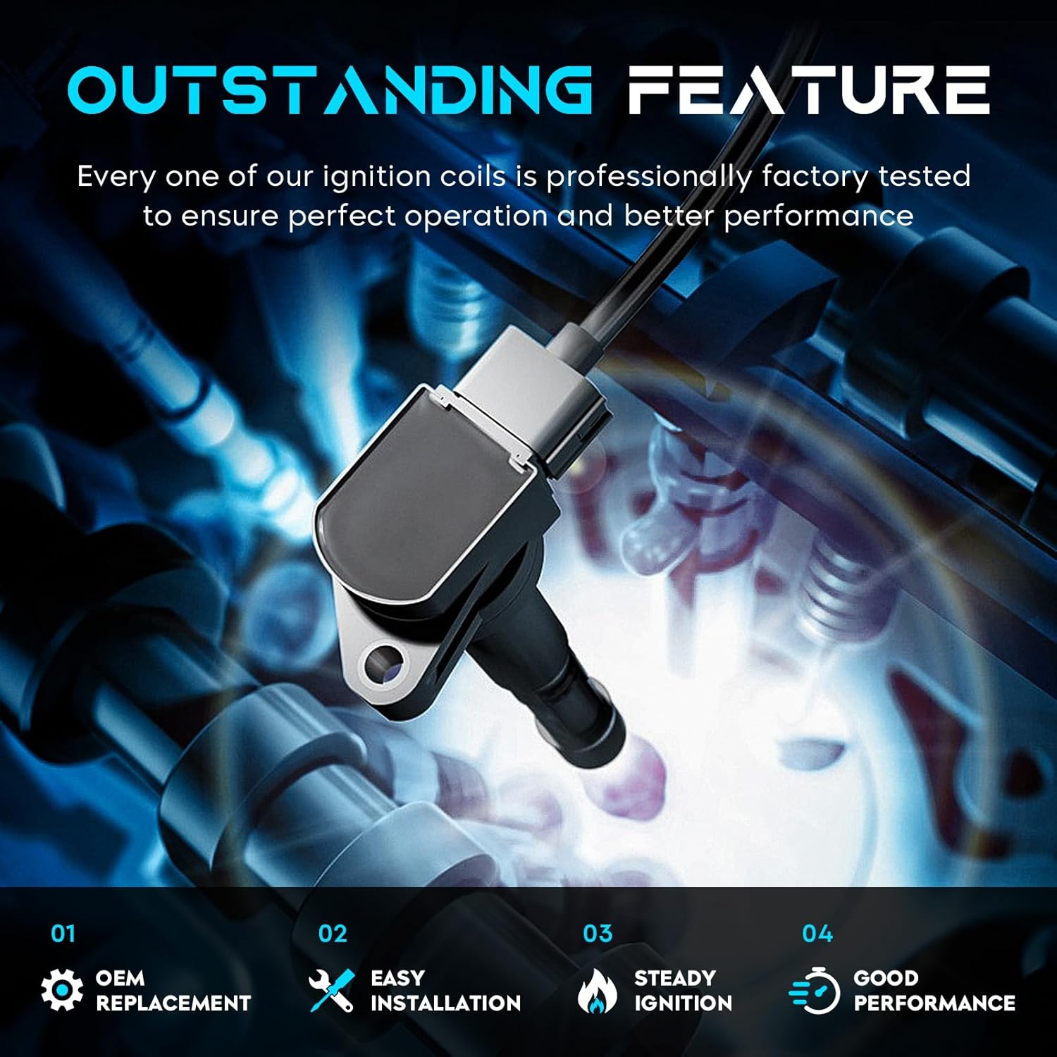 Set of 6 Ignition Coil Pack Compatible with BMW 128I 135I 320I 323I 325CI 325I 325XI 328I 330I 528I 530XI 535I 740I X3 X5 X6 Z3 Z4, 2007-2010 Mini Cooper Replace UF592 C1638