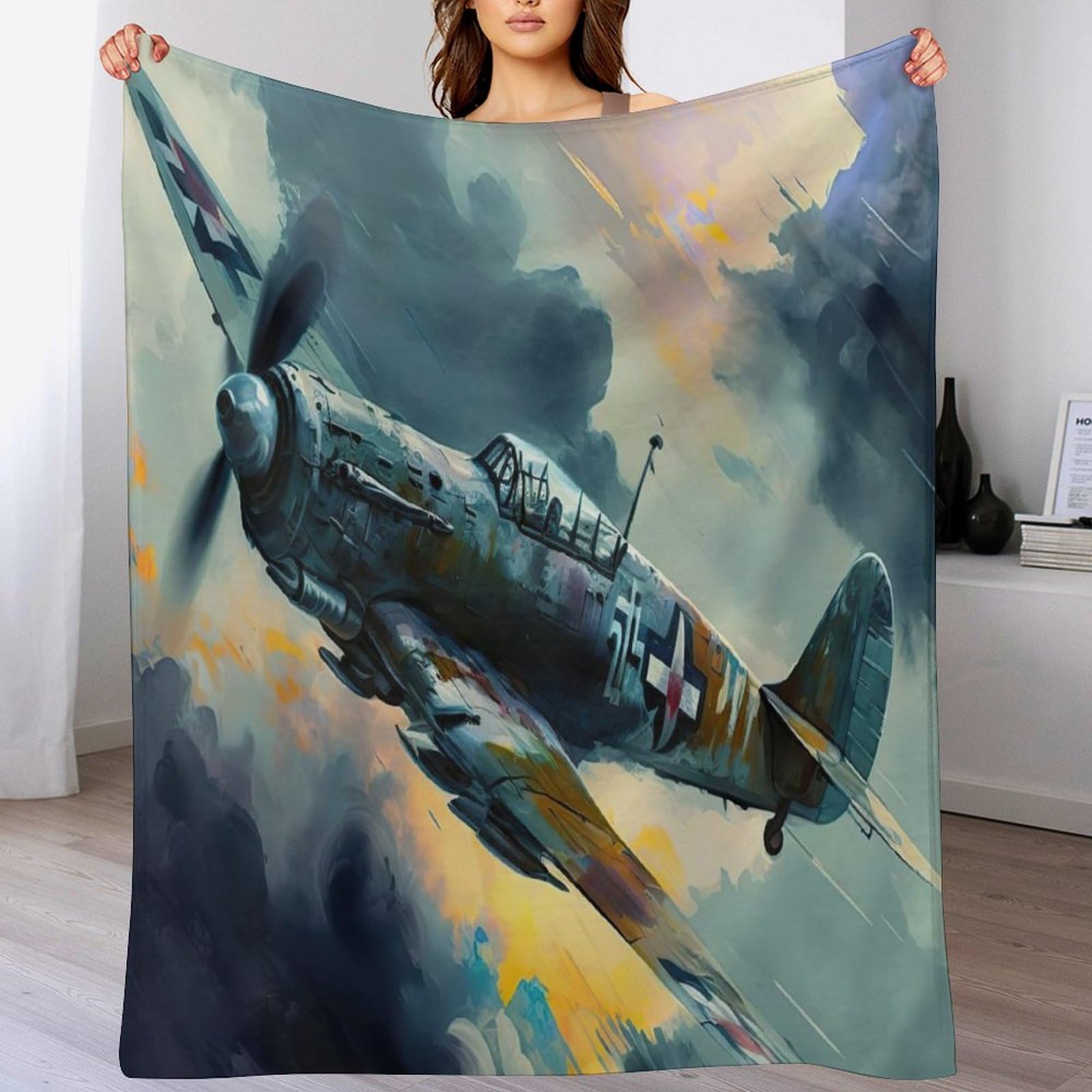 Couverture polaire chaude contre le froid plaid avion compact 130x180cm