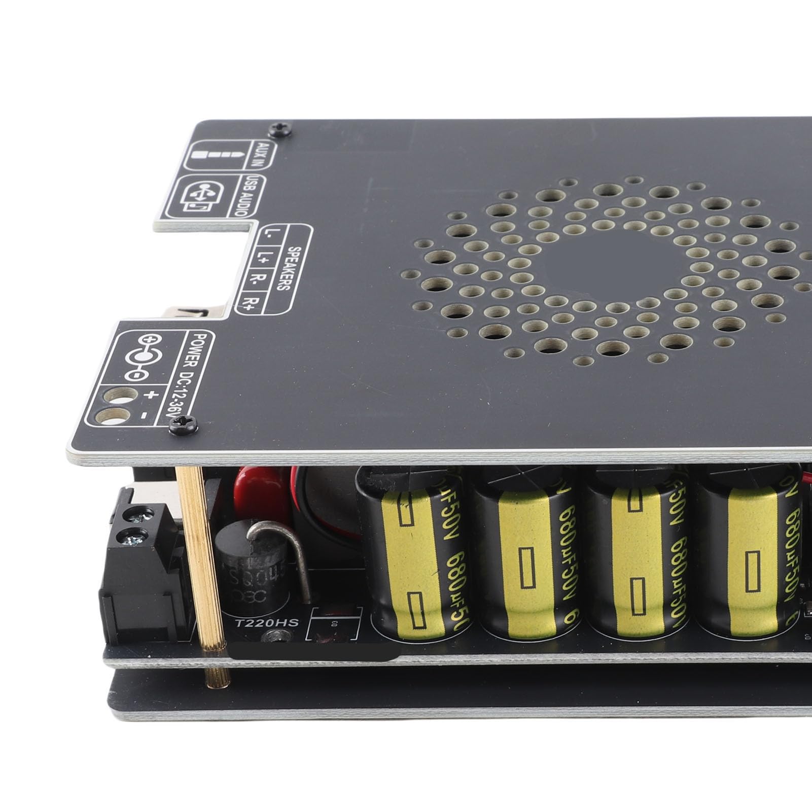 CHICIRIS Płyta Wzmacniacza Mocy Stereo HiFi T220HS Ultra Niski Poziom Hałasu dla Miłośników Kina Domowego i Muzyki DC 12-36 V