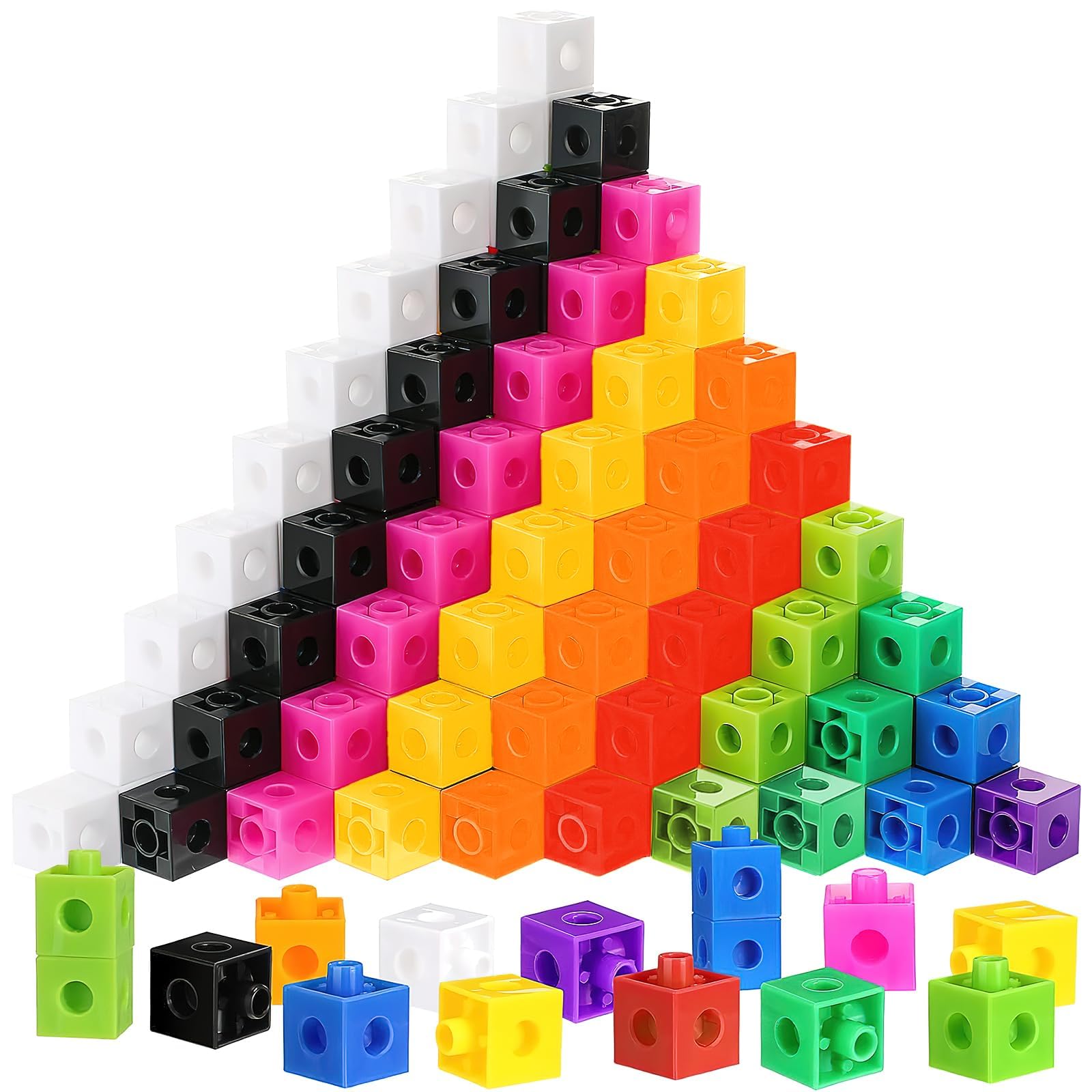 ASMIZ 600 Pcs Linking Cubes for Kids, Plastic Counting Blocks Set, Counting Snap Block, Colorful Math Cubes, Math Manipulatives Classroom Learning Supplies for Preschool & Elementary Aged Kids