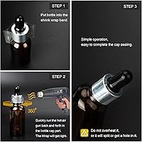 Vista 3 de Bandas retráctiles para botellas, frascos, selladores de plástico retráctiles, bandas termorretráctiles, sellado de tapa para frascos, botellas