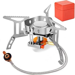 Camping Stove Windproof Backpacking Stove Portable, Lightweight Collapsible Backpack Stove Burner, Camp Gas Stove for Outdoor Camping Cooking Backpacking Hiking and Picnic (Gas Stove)