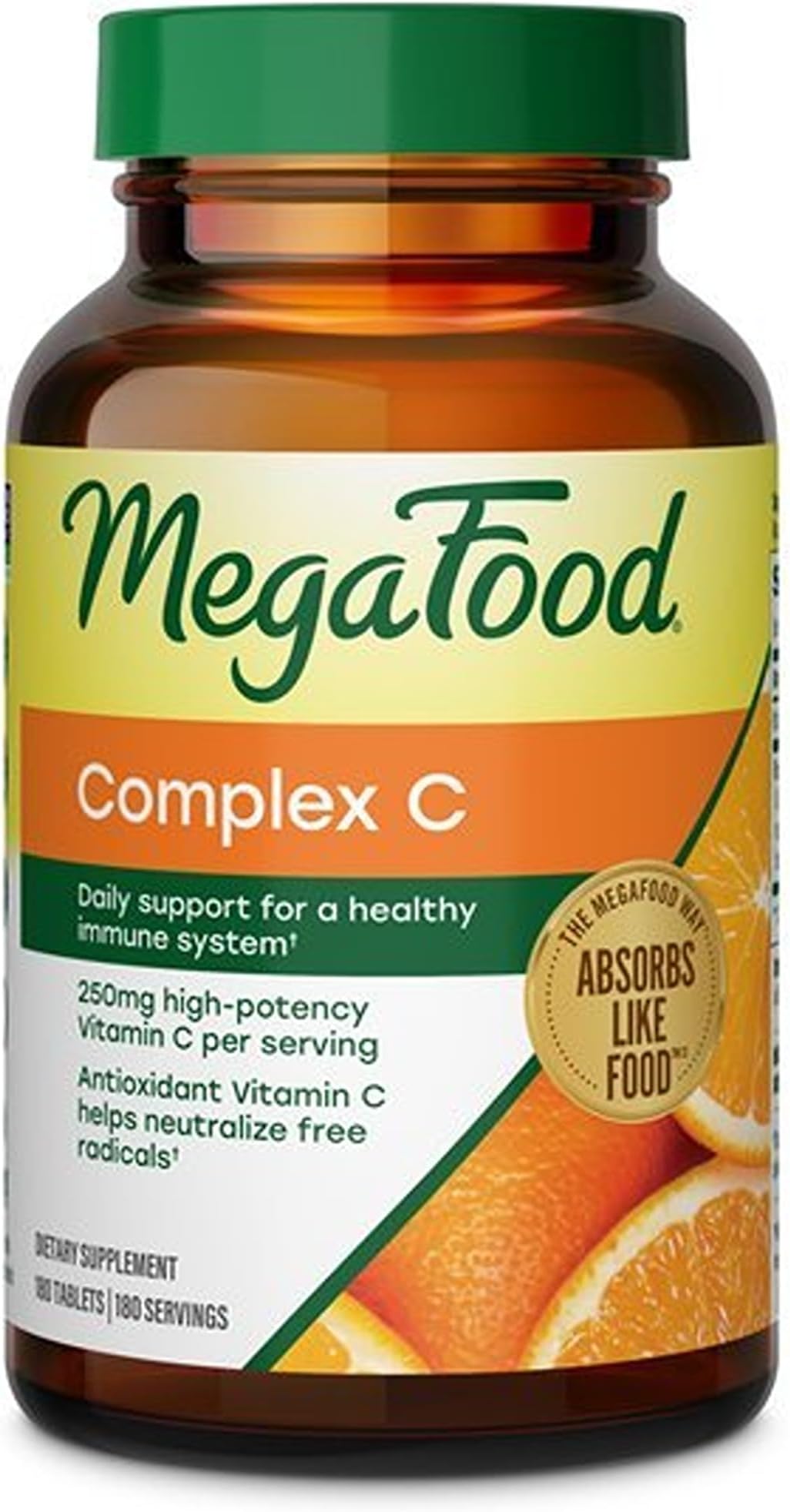 MegaFood Complex C, Vitamin C Immune Support Supplement, 180 Tablets