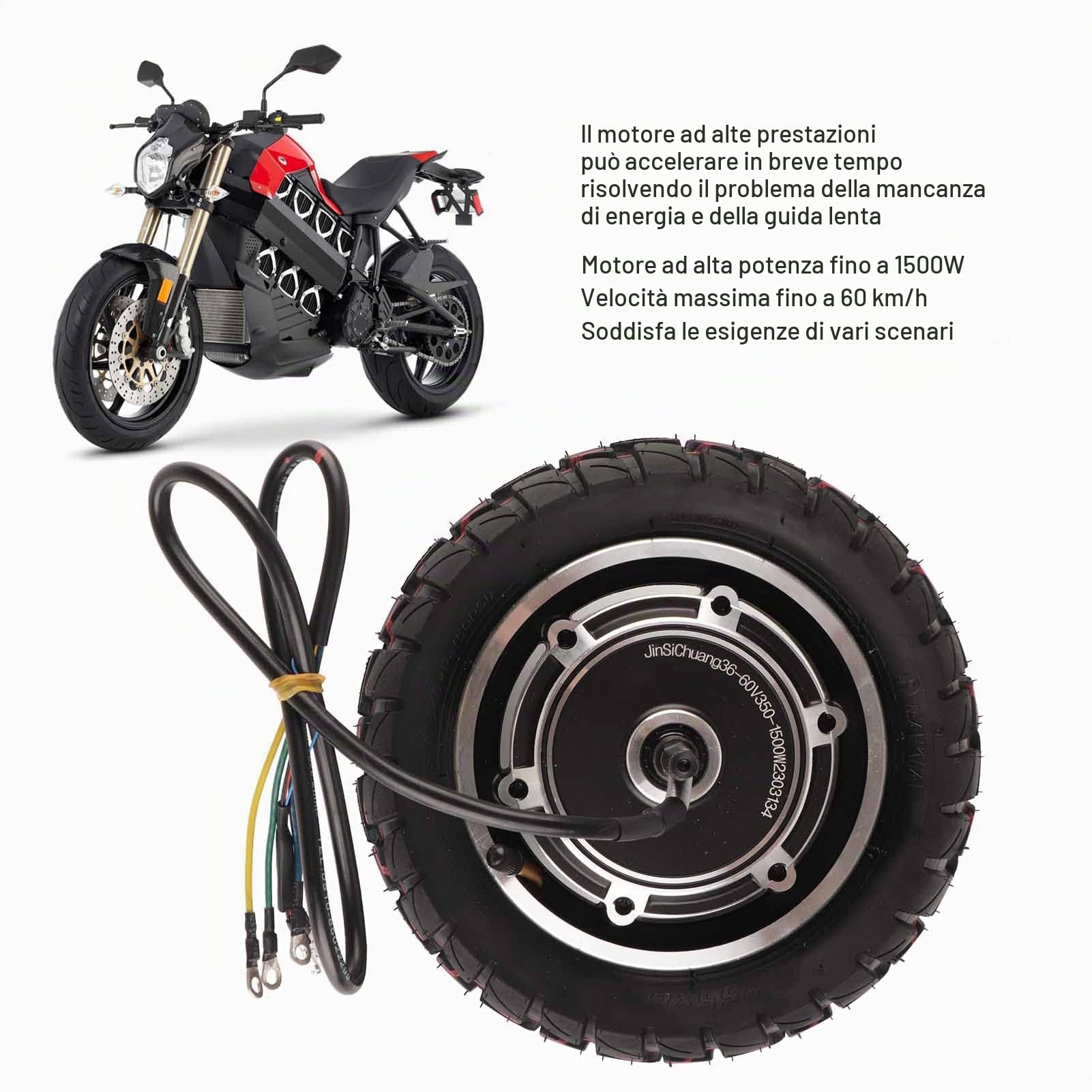 Motore del Ruota 10 Pollici 36V-60V 1500W per Kit Scooter Elettrico per Moto Fuoristrada