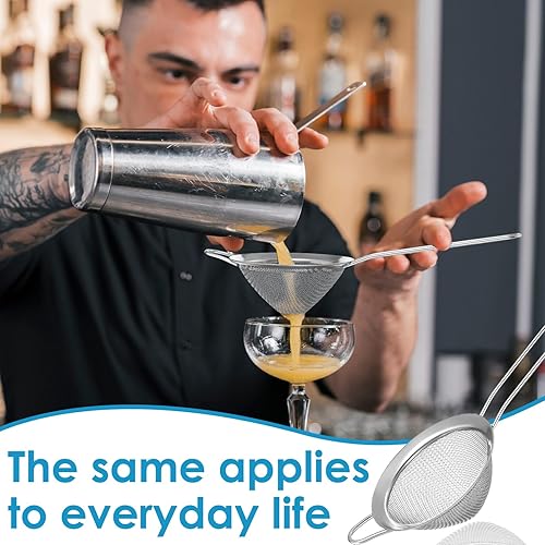 Miniatura 7 de 20 paquetes de coladores pequeños de acero inoxidable, colador de cóctel en forma de cono de acero, hierbas de té, bebidas de café, mango largo para