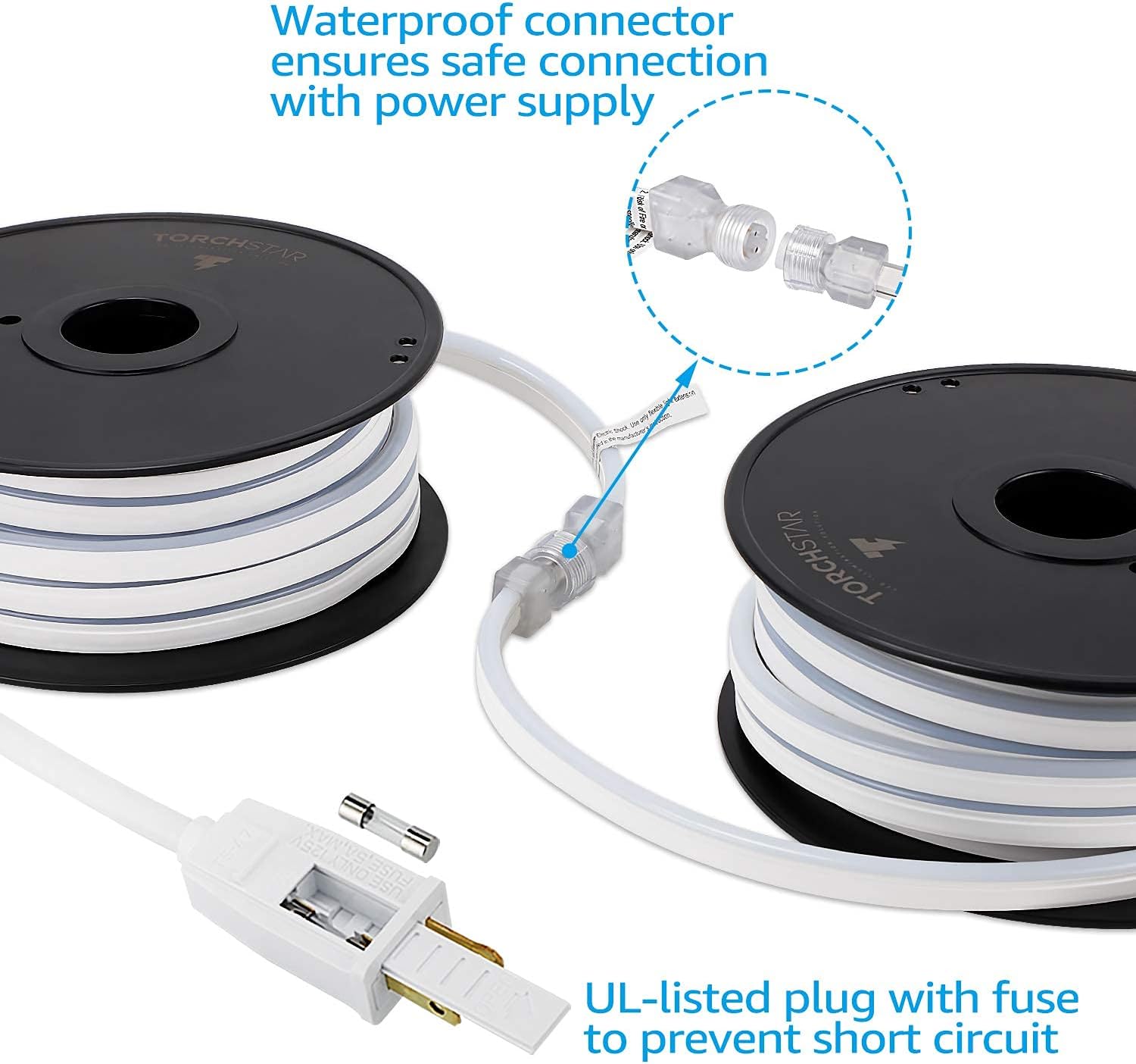 Flаѕh Dеаlѕ - 50% оƒƒ TORCHSTAR 50ft LED Neon Rope Light Outdoor, IP67 Waterproof, AC 120V (150ft Max), ETL & UL Certified, Soffit Commercial Building Decor, Warm White Prоduсt Dеаl TORCHSTAR 50ft LED Neon Rope Light Outdoor, IP67 Waterproof, AC 120V (150ft Max), ETL & UL Certified, Soffit Commercial Building Decor, Warm White