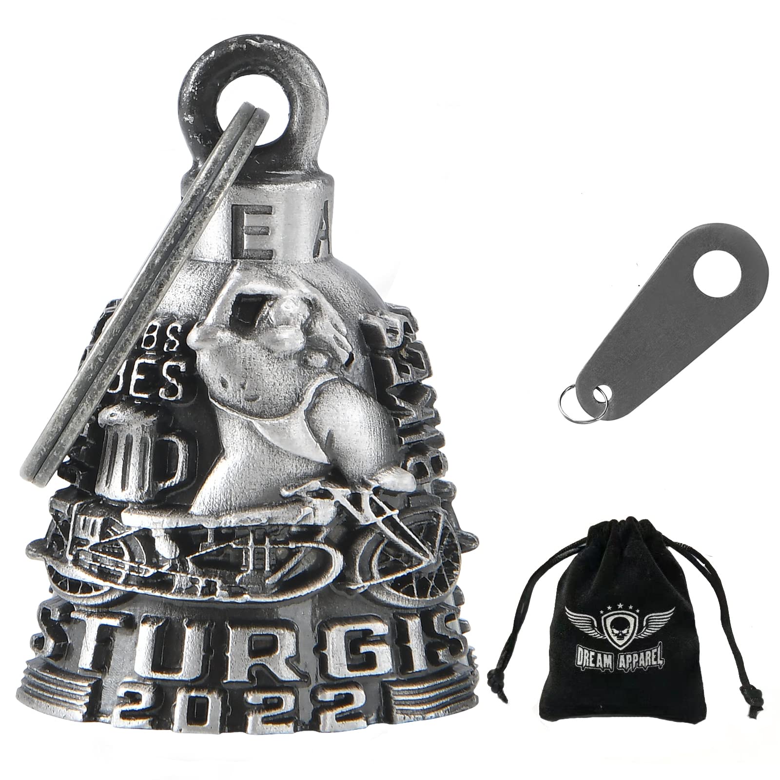 Dream Apparel Motorcycle Ride Bell For Bikers, Heavy Spirit Bells Accessory And Key Chain For Luck