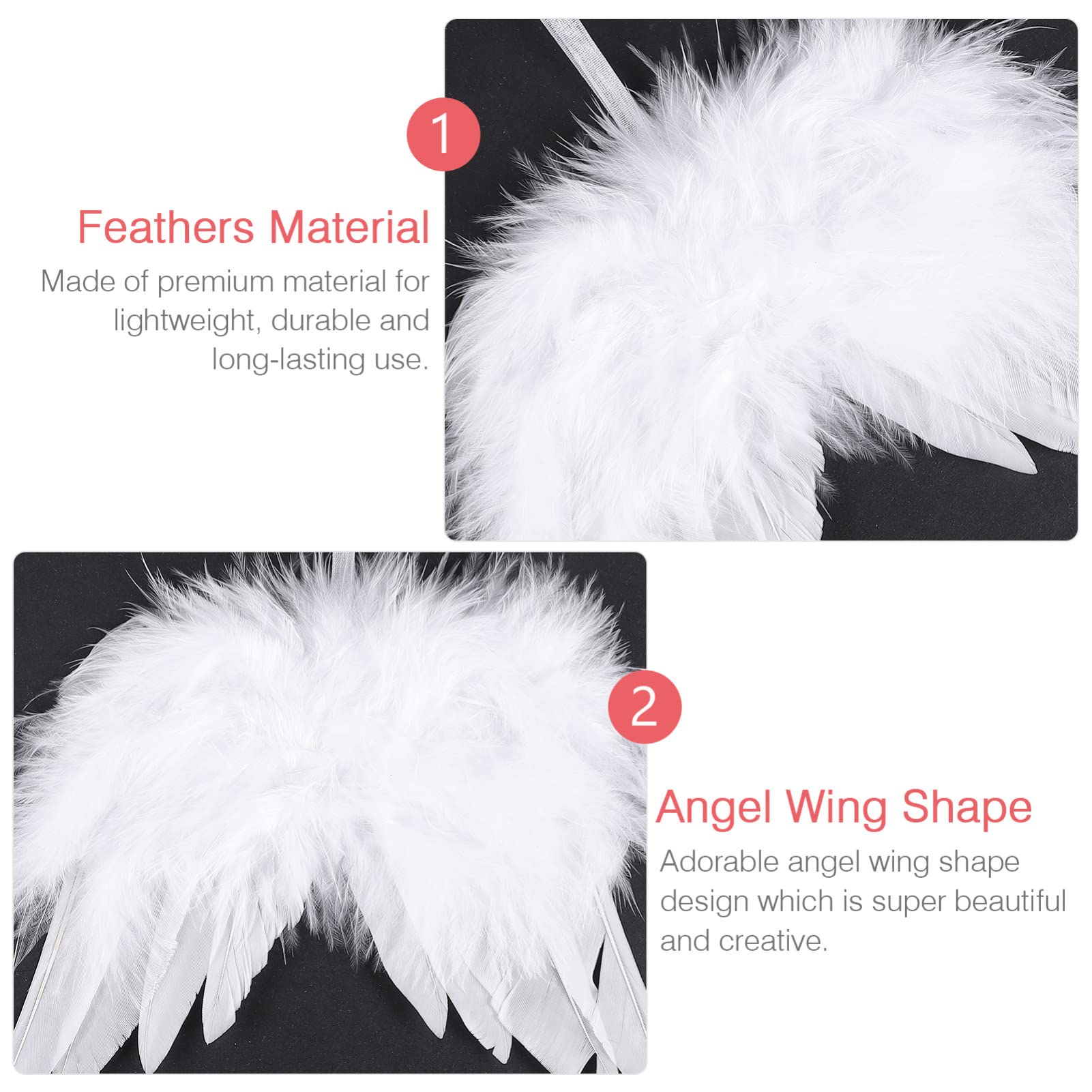 ABOOFAN 24piezas Charm de Alas de Plumas Angel para Decoración Navideña Colgantes de Alas de Ángel y Adornos de Suministros de Vacaciones para Colgar el Árbol de Navidad