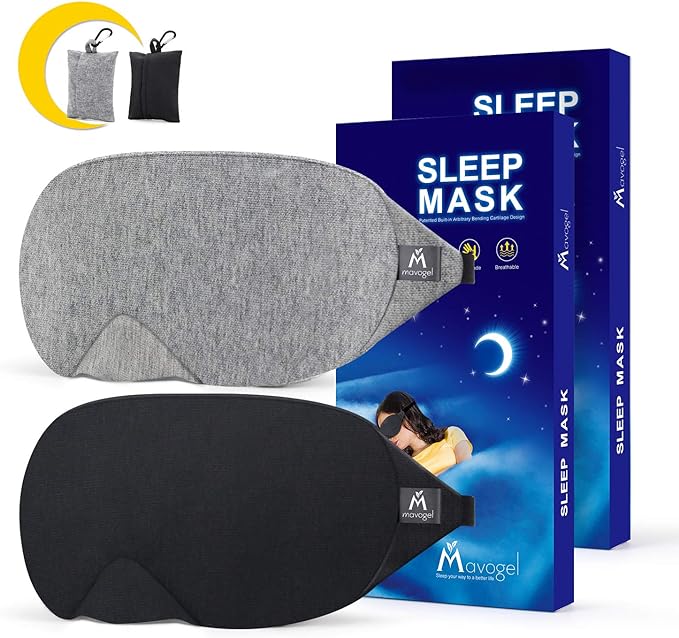 Mavogel Cotton Sleep Mask Updated Design Light Blocking