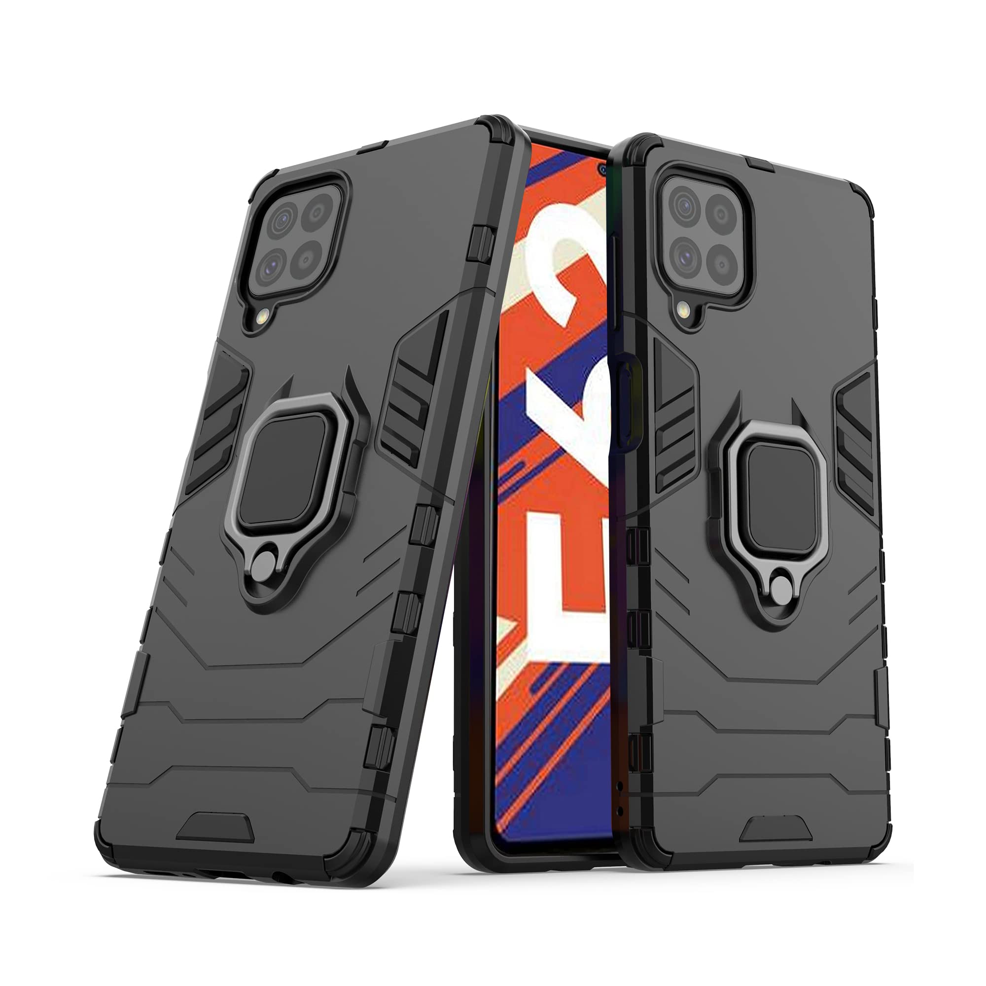 CEDO Rugged Samsung Galaxy F62 (4G) Defender Case | Rotating Ring Holder & Kickstand in-Built | Military Grade Armor | Bumper Back Cover (Black) (B08ZCSFW3X) Amazon Price History, Amazon Price Tracker