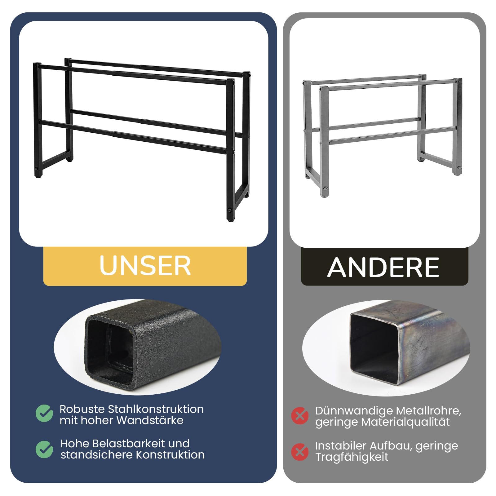 Zapatero de 2 Niveles, Organizador de Almacenamiento de Zapatos de Metal, estantes Extensibles para el hogar, Estante de Almacenamiento de Zapatos para Armario, Dormitorio, Entrada, 70 x 20 x 37 cm