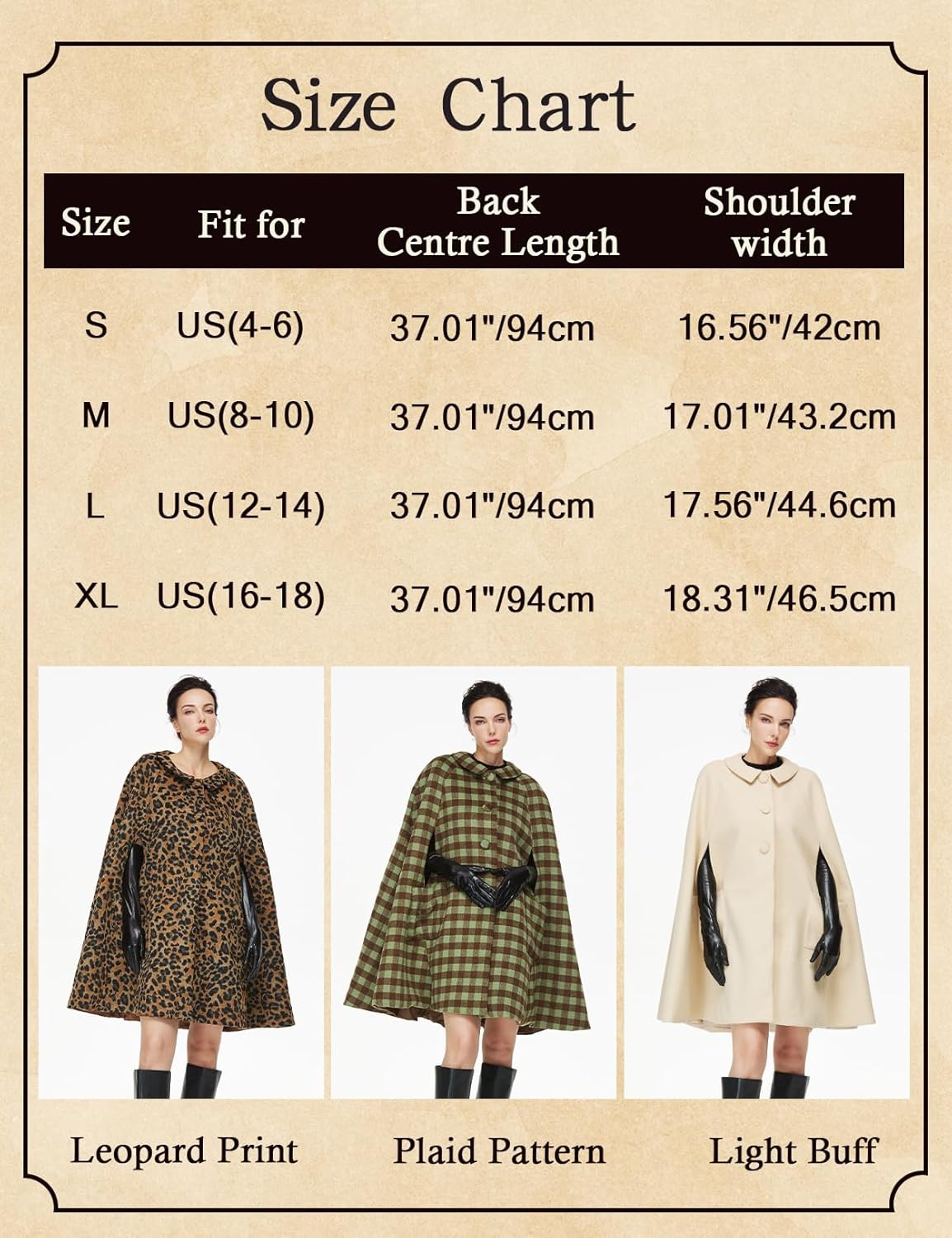 Women Wool Blend Cape Coat with Pockets Vintage Idyllic Single-Breasted Pea Coat Outwear for Fall Winter - Image 6