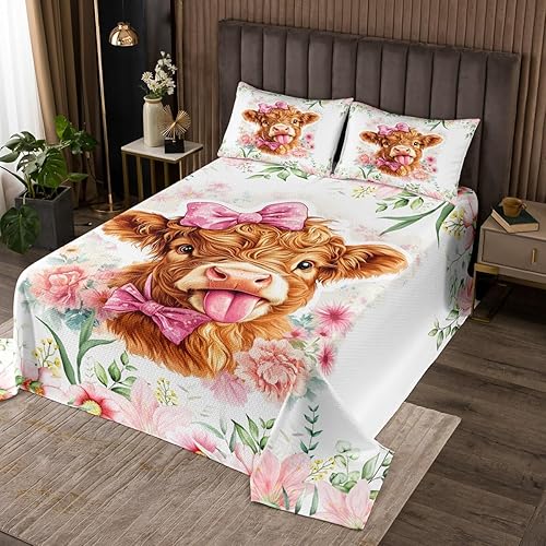 Miniatura 7 de Castle Fairy Juego de edredón floral de margaritas tamaño individual, juego de edredón de flores hippie para niños y adolescentes, decoración de