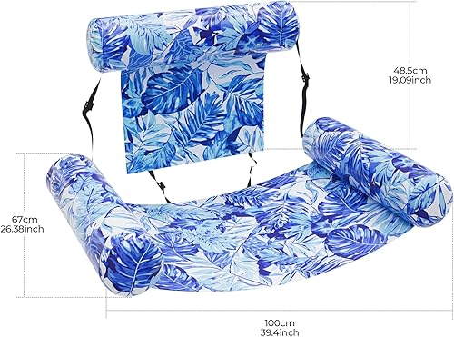 Miniatura 6 de Flotador inflable de piscina para adultos  Silla flotante resistente y fideos de piscina para verano, playa, lago y fiestas en la piscina  Cómodo