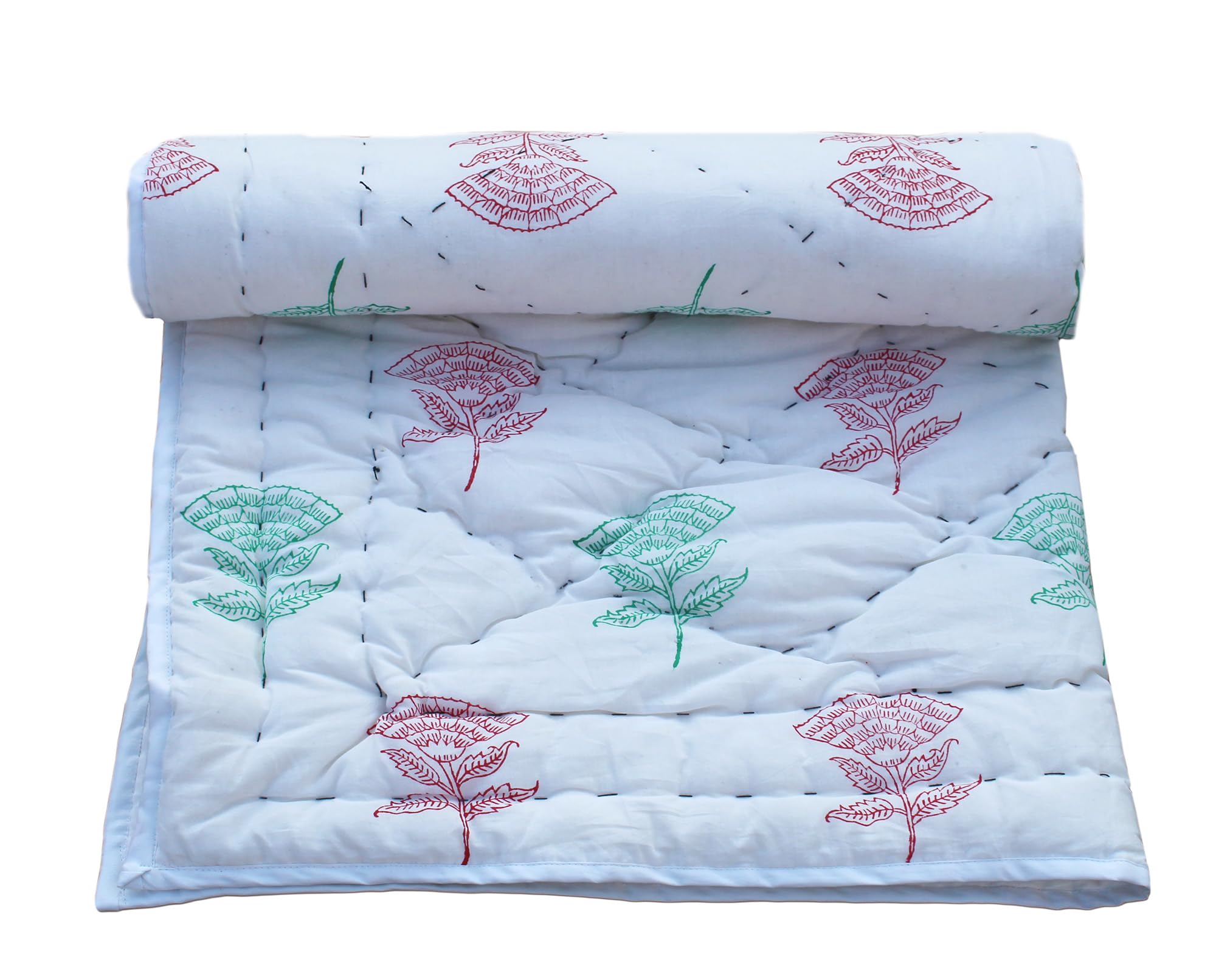Couvre-lit bébé Kantha en coton fleuri Aashita Creations 1098