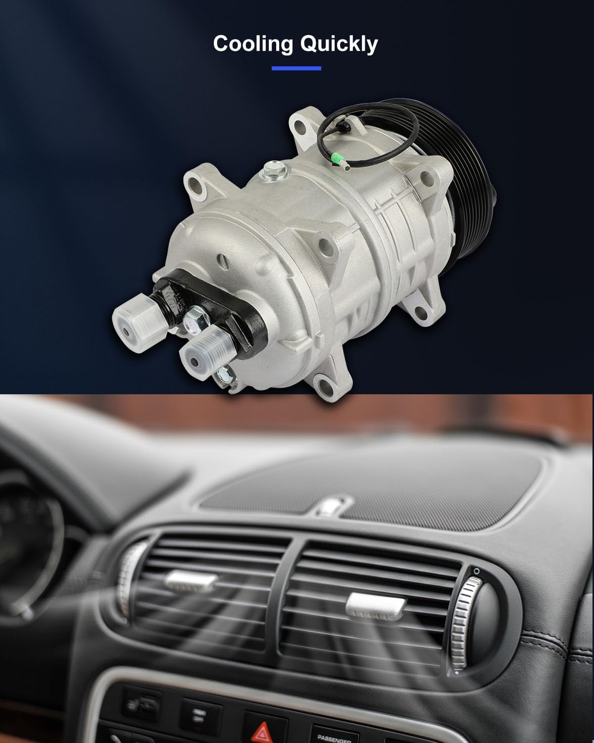 ECCPP AC Compressor CO-46122C Replaces Thermo King TM15 102-580, 102-1018, 102-1004 Air Conditioning Compressor Rapid Cooling