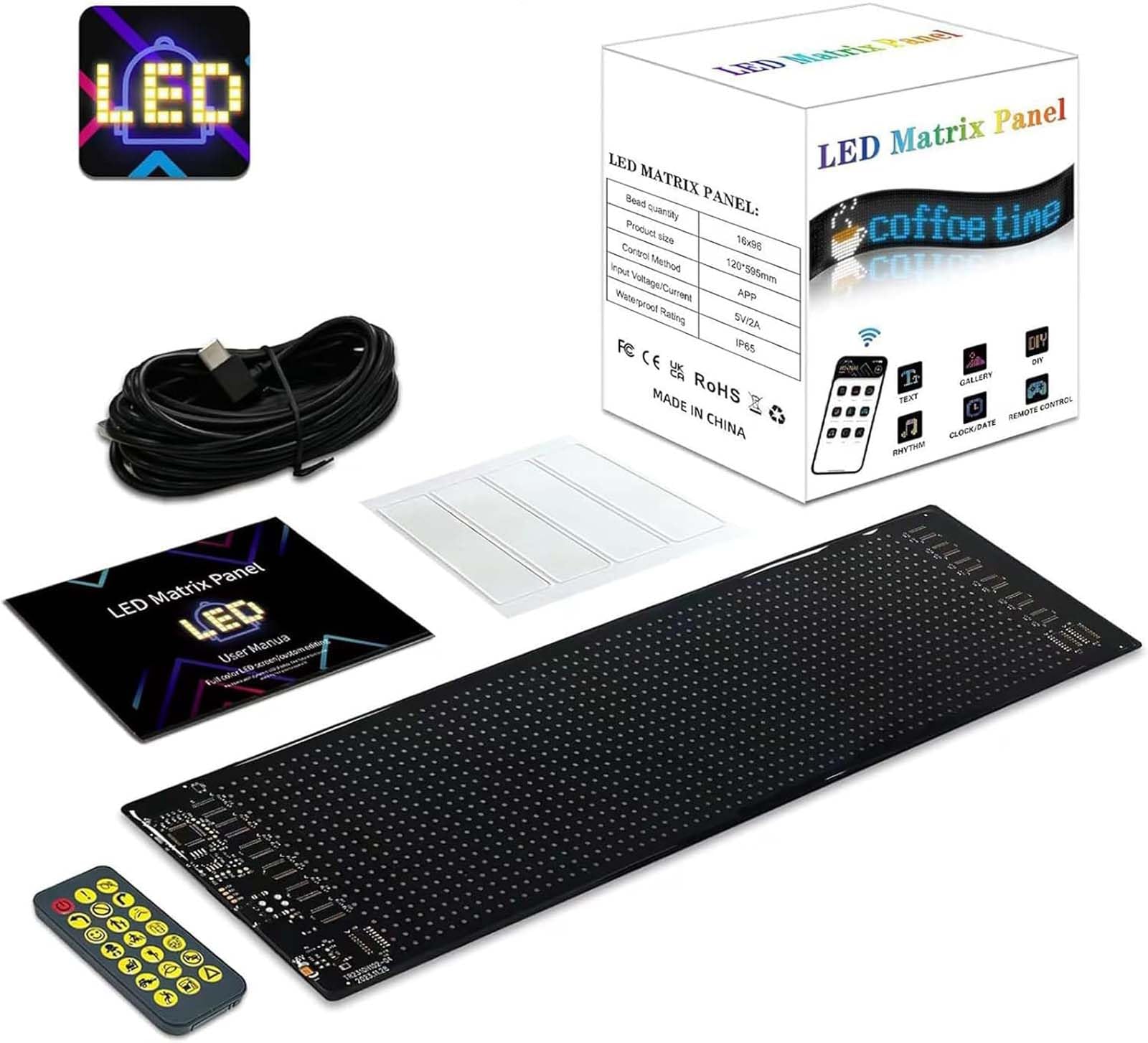 Occhi LED per Camion e Auto, Luci da Diavolo, Display Flessibile Programmabile, Fai da Te, LED Dinamici, Luce Colorata