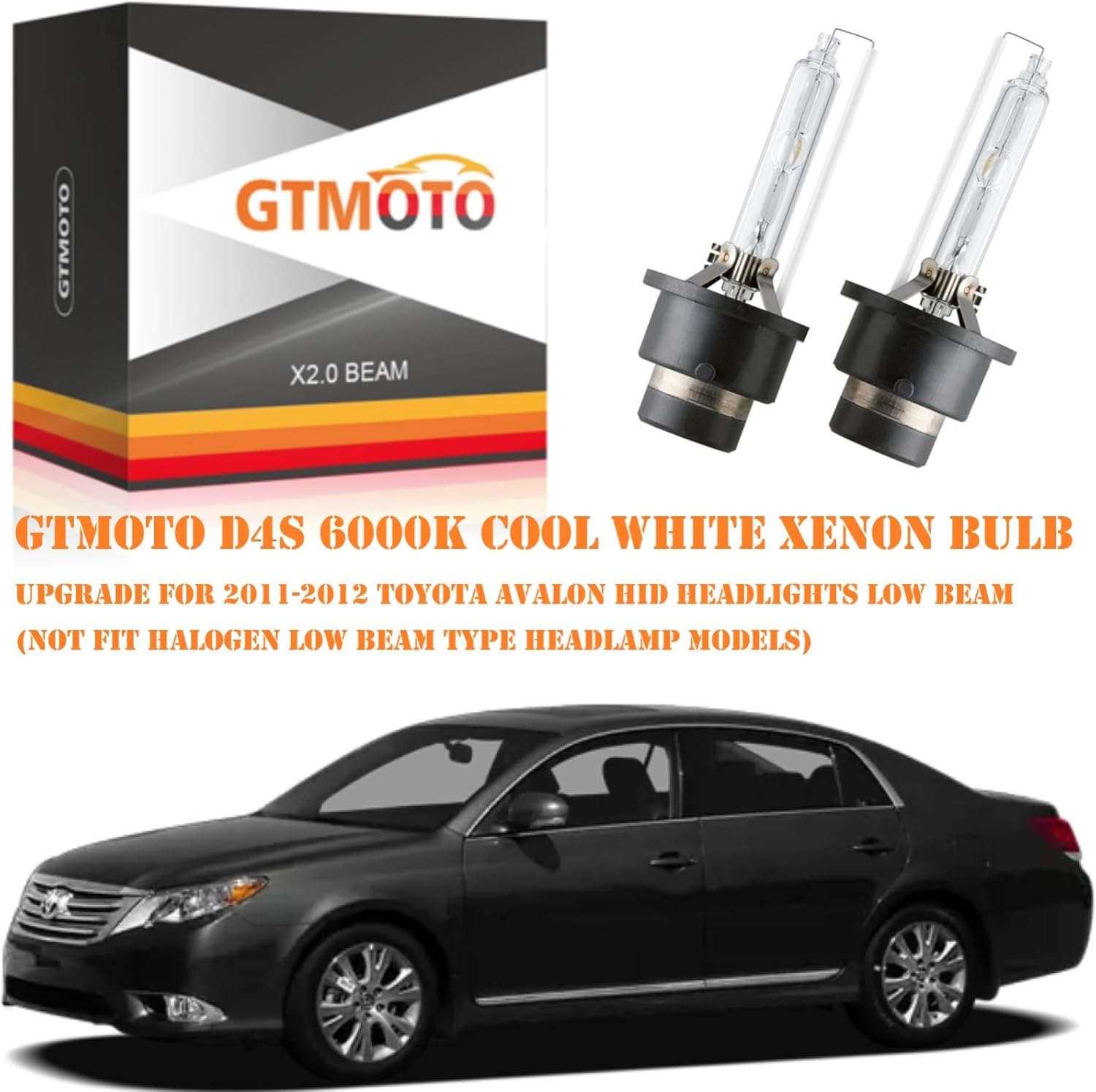 for 2011 2012 2013 2014 2015 2016 2017 2018 Toyota Avalon Headlighs HID D4S Low Beam, 90981-20024 OE 35W Projector Xenon Headlamp Bulb, 6000K Bright White D4SC1 Dipped Light, 2-Pack