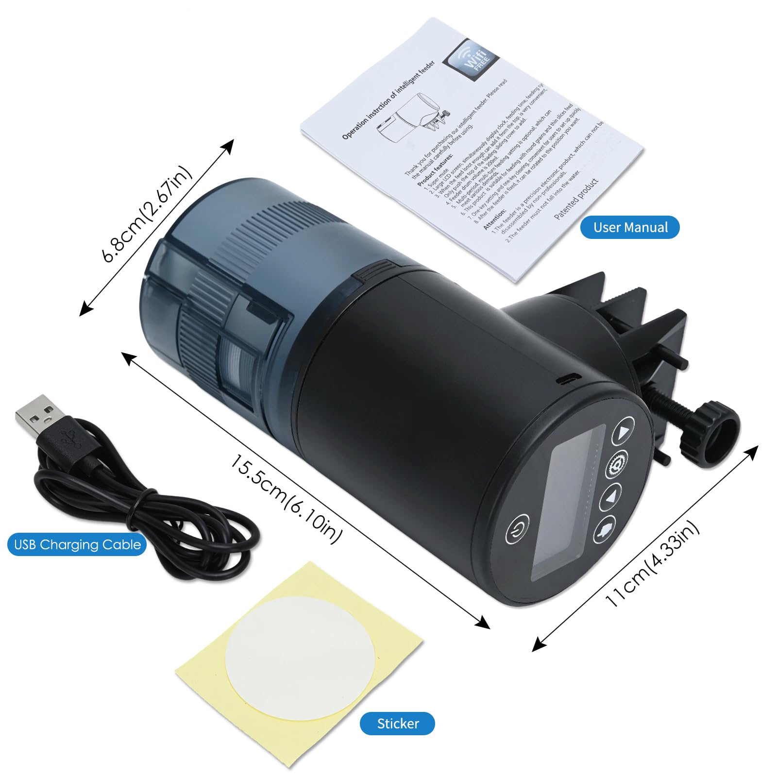 Alimentatore automatico per pesci WIFI per acquario con timer