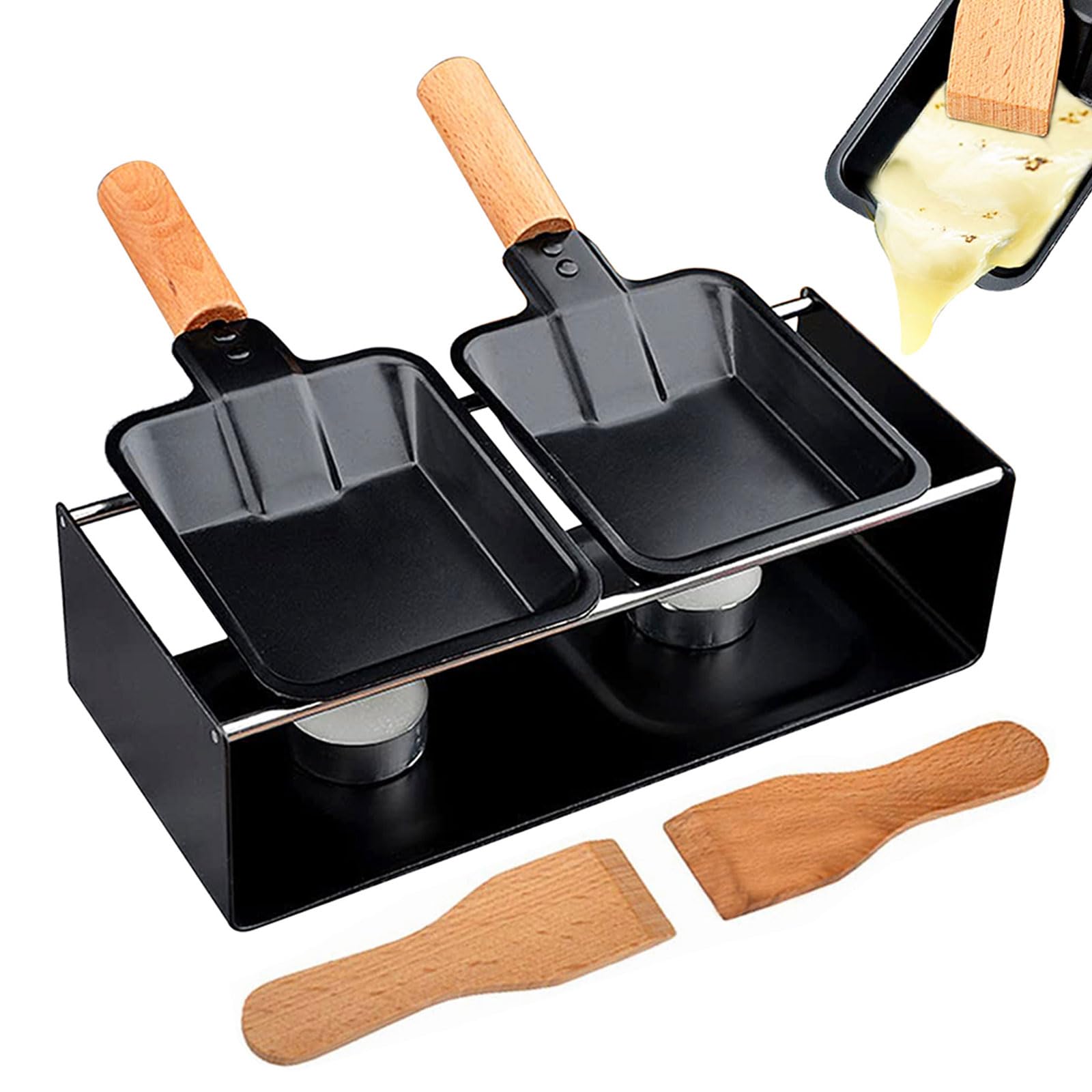 MYUYEE Mini Cheese Set, Non-stick Cheese Grill Pan Stove Set, Portable Cheese Raclette Maker With Spatula, Kitchen Grilling Tools