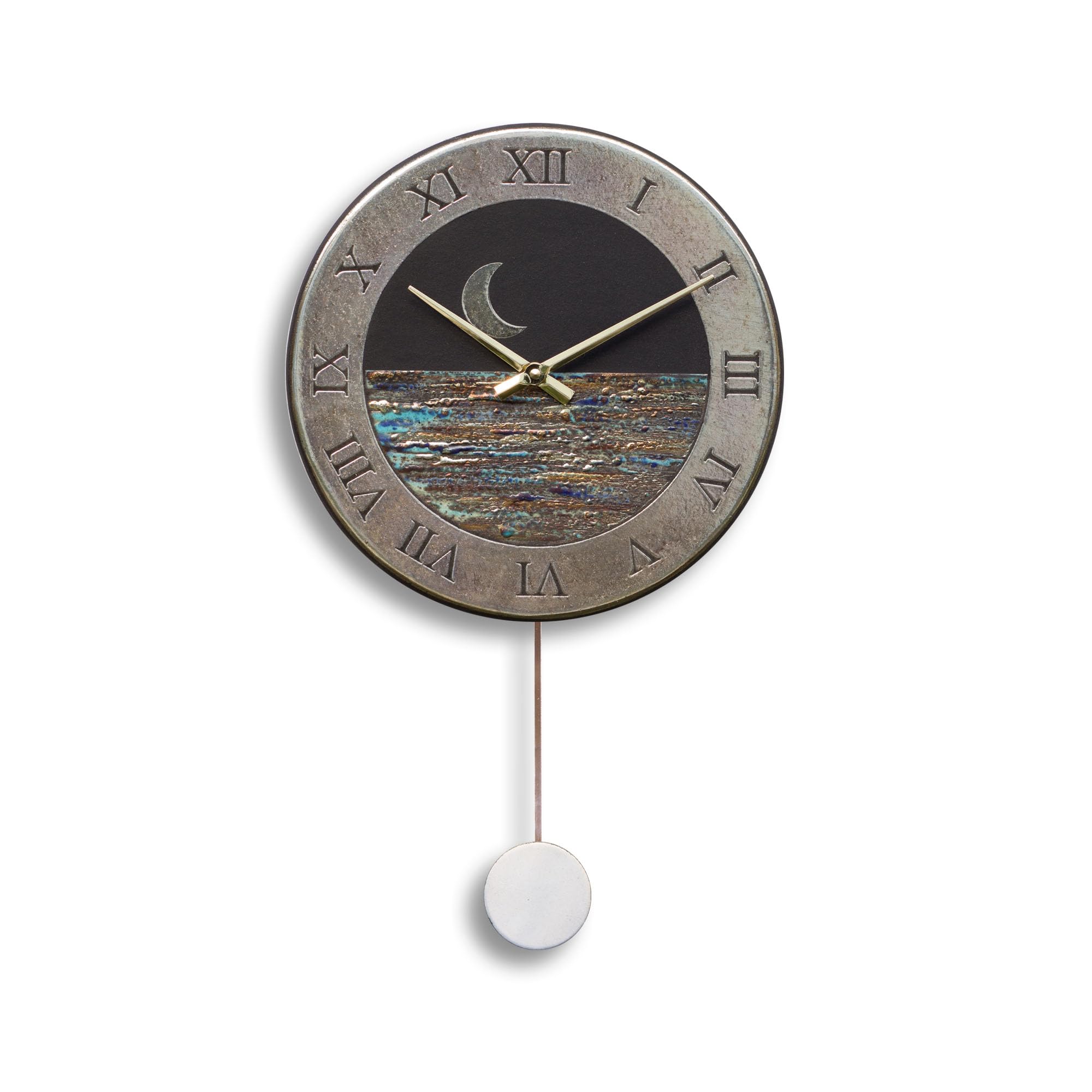 Horloge murale céramique MOLISH blanche design Luna salon luxe