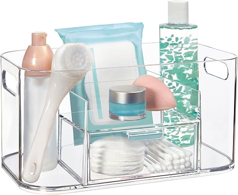 STORi Bliss Clear Makeup Organizer for Countertop, Divide...