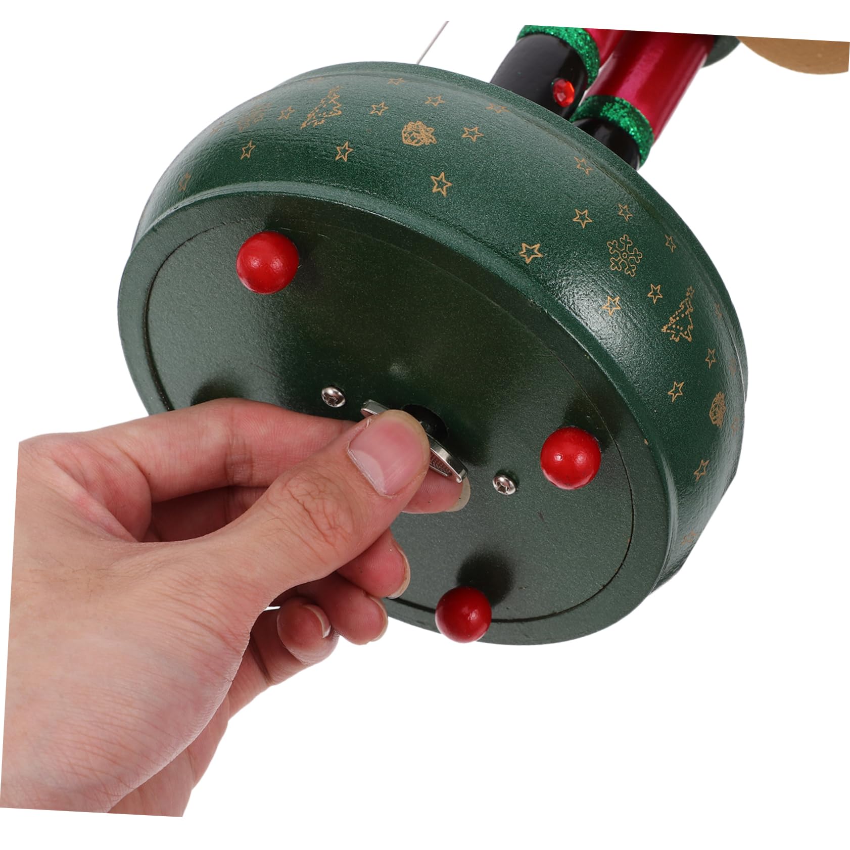 Schiaccianoci di Legno Natalizio con Carillon Musicale Ornamento da Tavolo per Festa di Natale Decorazione di Legno con Movimento delle Mani e Bocca Regalo per Vacanze