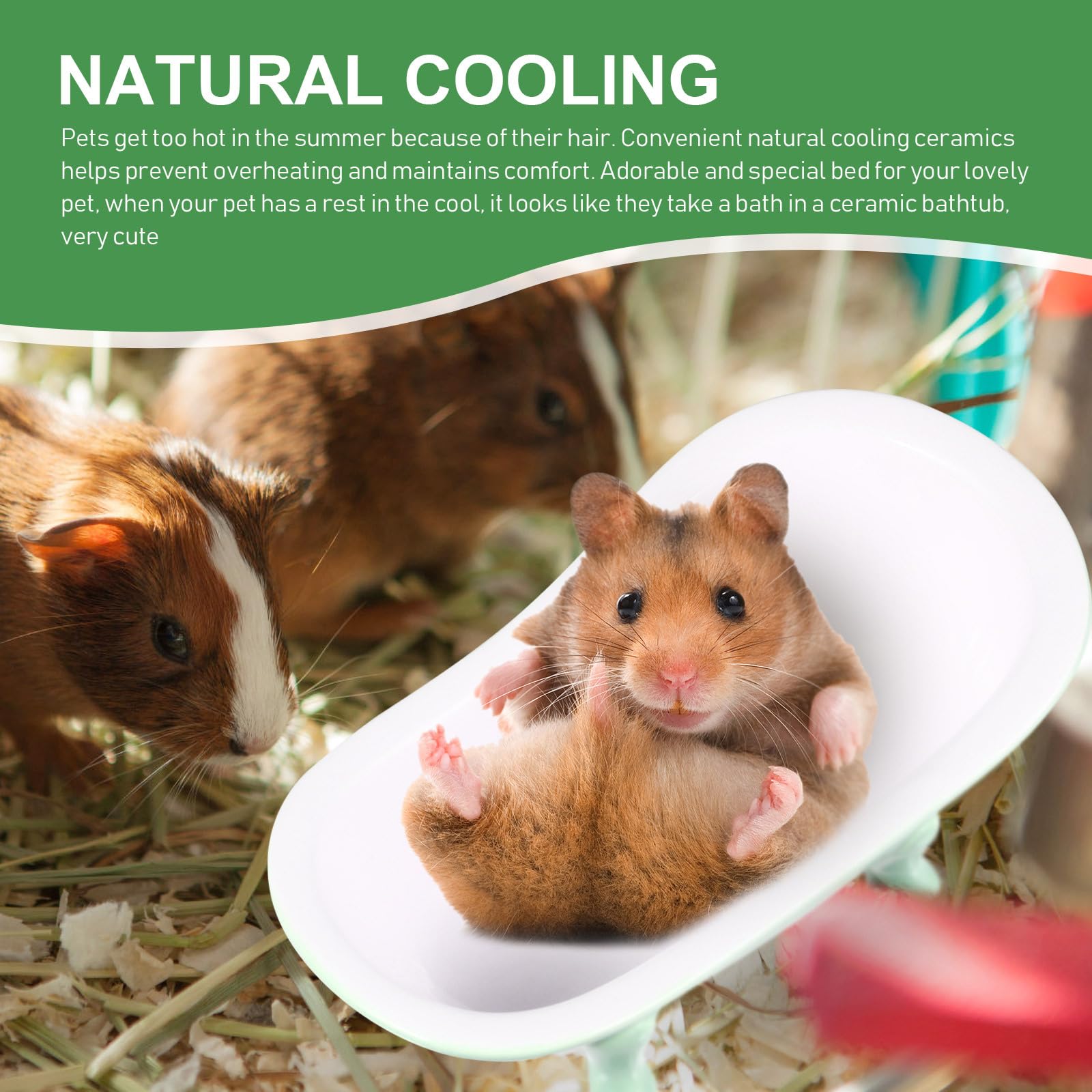 iplusmile Hamster Badewanne Aus Keramik Für Kleintiere Natürliche Kühlung Leicht Zu Reinigen 6.1"X2.2"X2.8" Für Hamster Und Degus Im Haustierkäfig
