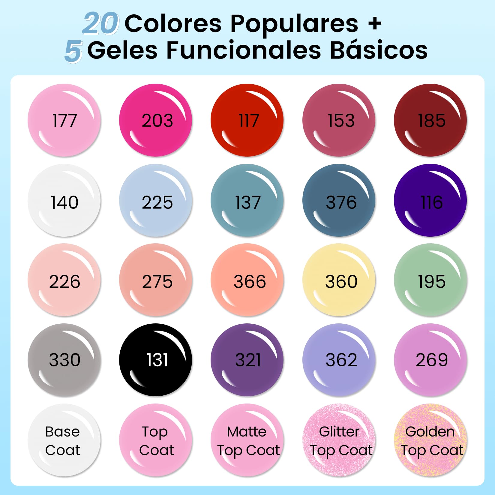 Phoenixy Kit de Uñas Semipermanentes 25 Piezas con Lámpara U V/LED, Uñas Semipermanentes Kit Completo con Base y Top Coat Ideal para Principiantes y Profesionales Regalo Festivo
