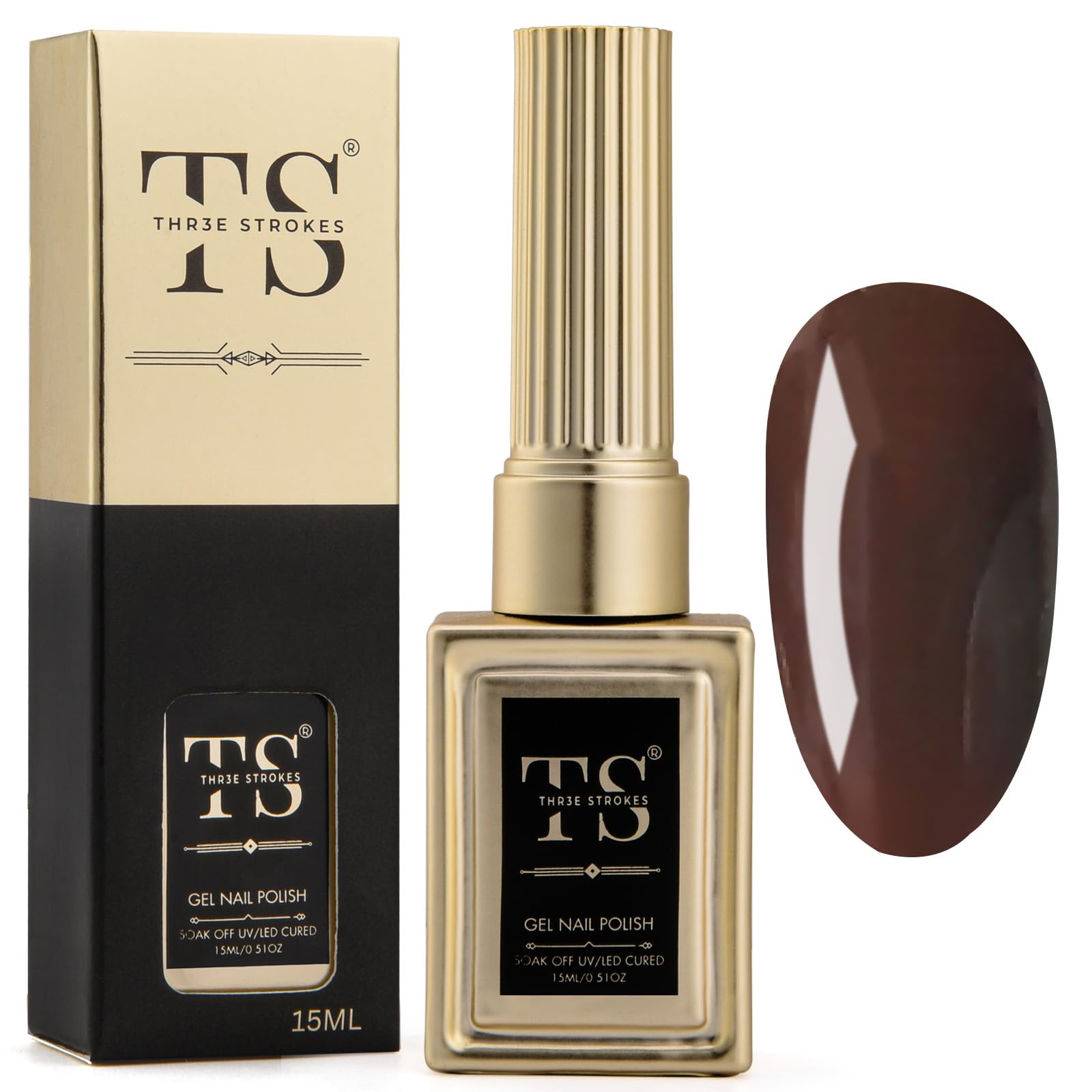 THR3E STROKES Brown Gel Nail Polish, HEMA-FREE, 15ml 0.51oz Chocolate Coffee Gel Polish Fall Gel Polish Soak Off Uv LED Nail Lamp Gel Polish Nail Art Manicure Salon DIY Home (UV LAMP REQUIRED)(MACHINE SE SUKHENGI) (72, 15ML)