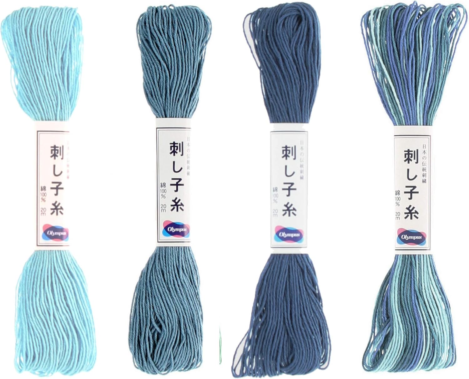 Olympus Sashiko Thread 20m Skein Color Bundles (Bright Rainbow - 7 Pieces)
