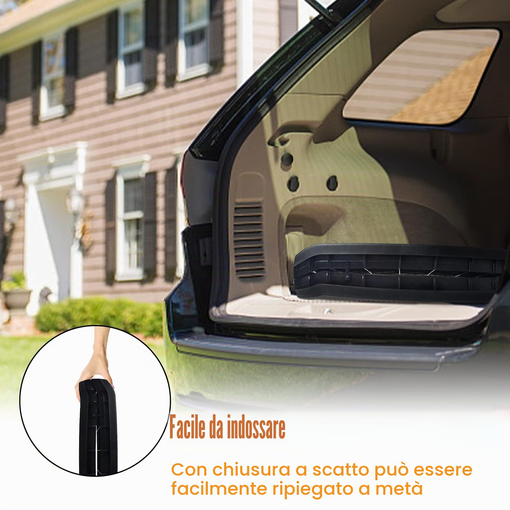 UISEBRT Rampa pieghevole per auto, per cani, per animali domestici, antiscivolo, robusta, portata fino a 90 kg, 156 x 40 cm, nero