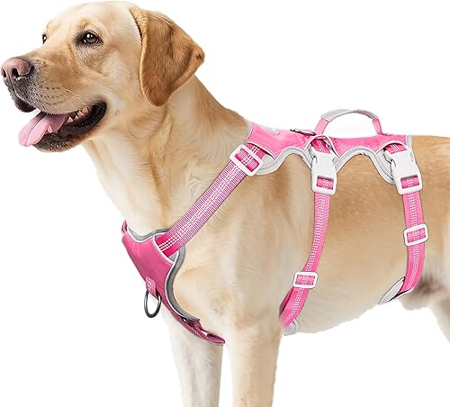 Arnés a prueba de escapes, arnés antideslizante para perro, arnés reflectante con asa, transpirable, duradero, chaleco ajustable para perros