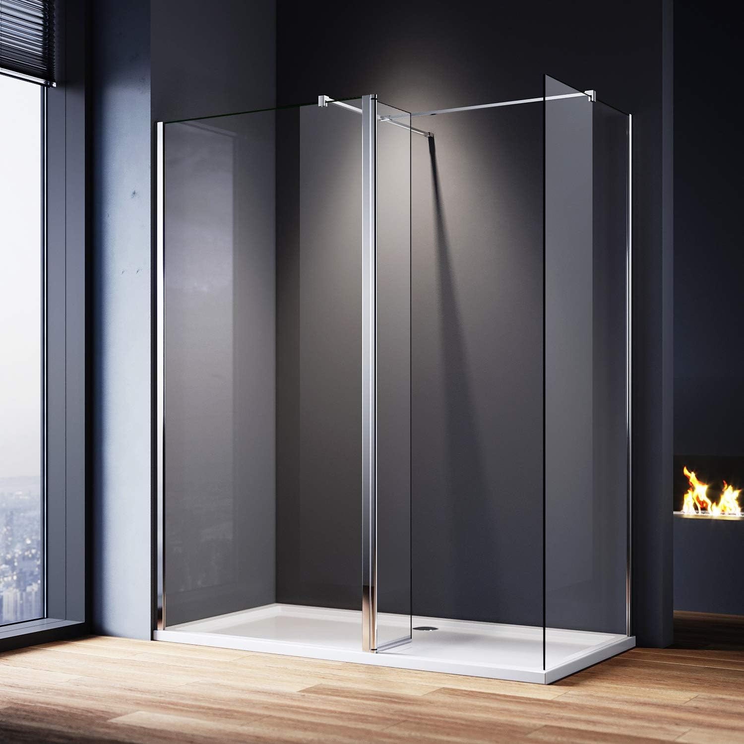 ELEGANT 1200mm Walk in Wetroom Shower Enclosure 8mm Easy Clean Glass