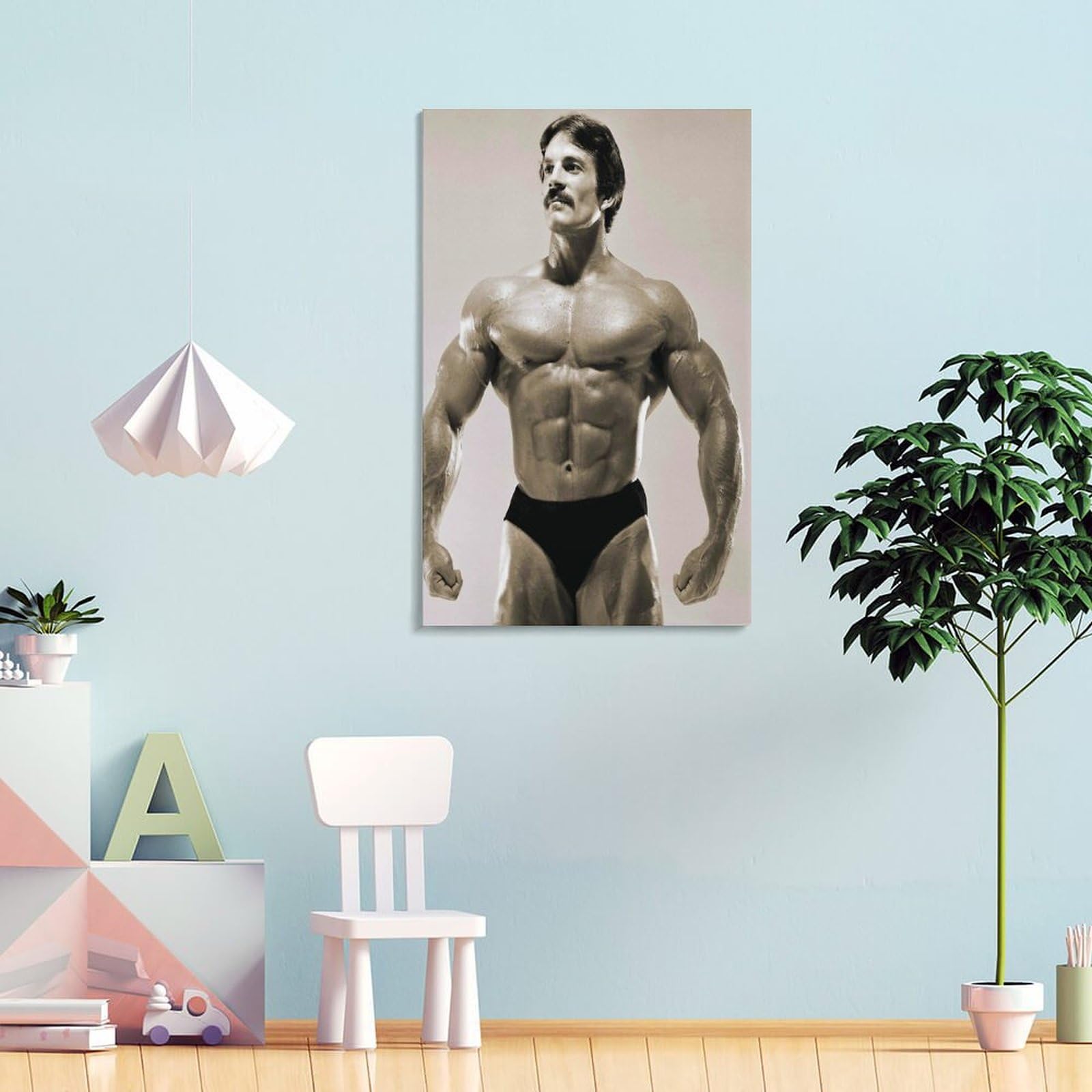 Poster Musculation MIKI-Z – Laminé 40x60 Cm – Exercices Haltères Et Ballon – Sport Fitness – Décoration Murale Home Gym