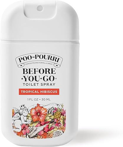 Poo-Pourri Before-You-Go - Aerosol para inodoro, hibisco tropical, tamaño de viaje de bolsillo de 1 onza líquida, hibisco, albaricoque y cítricos