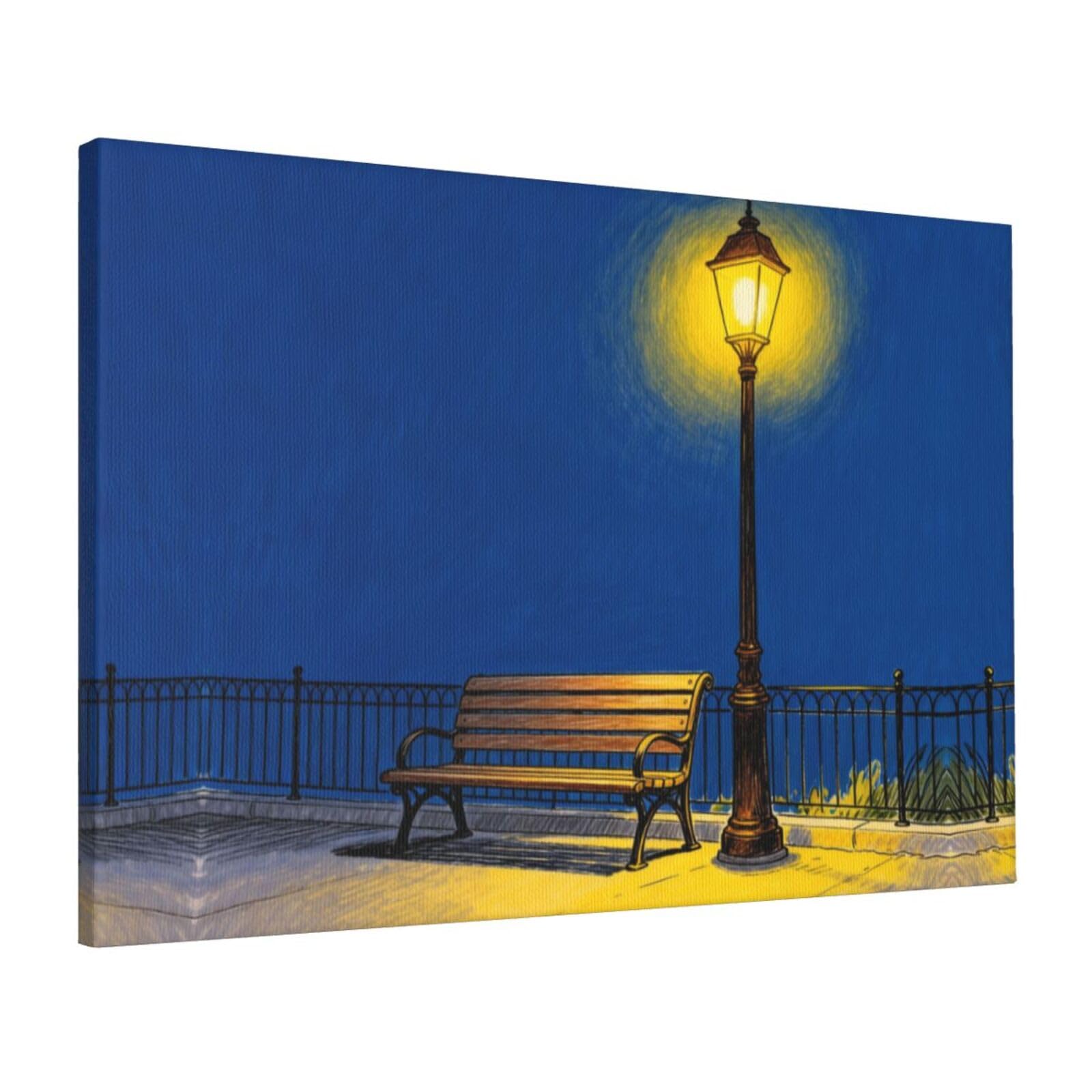 Toile murale moderne lampadaire 40x61 cm CNTDBU encadrée pour salon