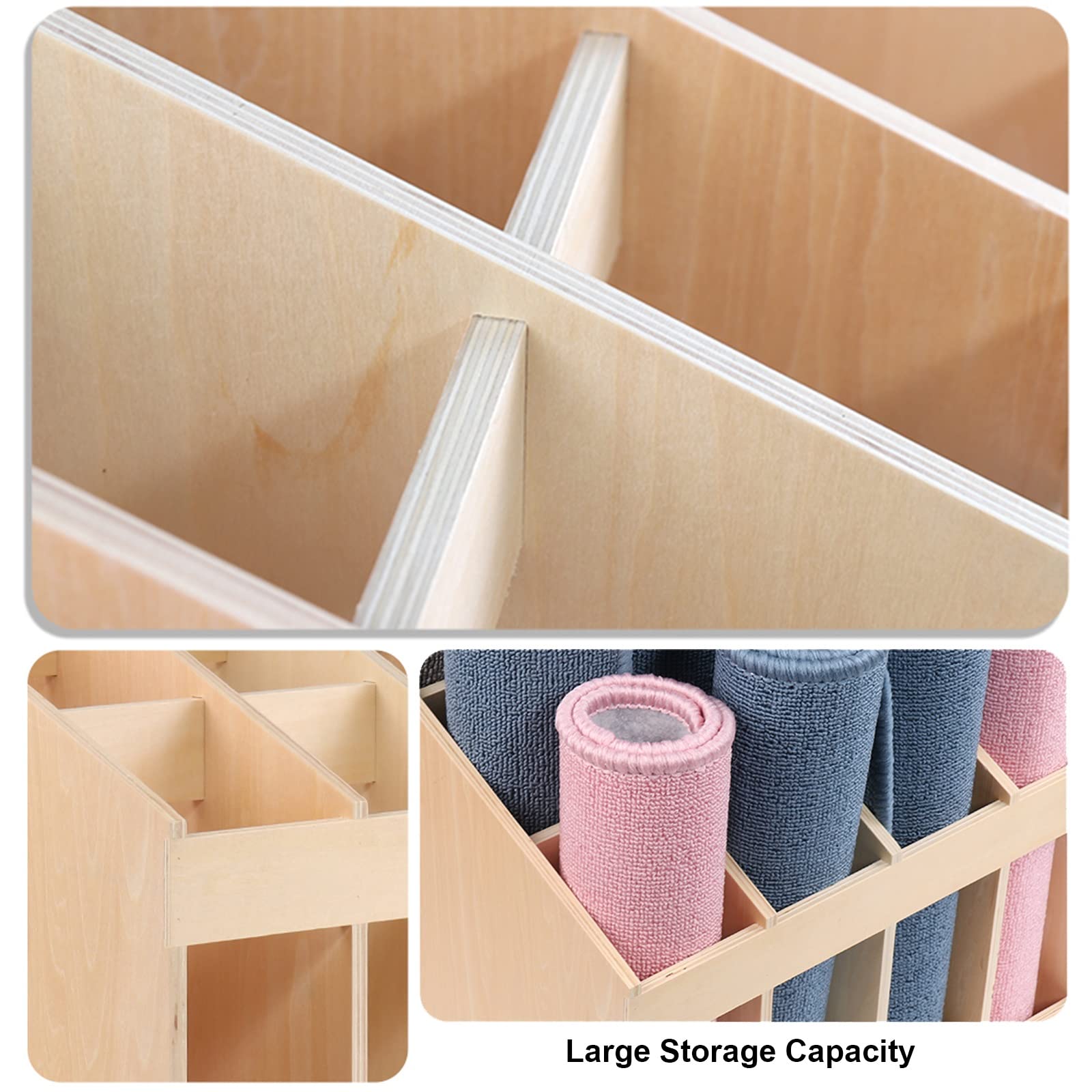 Support de tapis de yoga, support de rangement vertical étroit en bois, support de rangement multifonction pour la maison, la salle de sport
