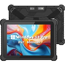 10.1" Waterproof Rugged Tablet, Windows 11 Pro IP67 Industrial Tablet PC N6000 8GB 256GB WiFi, BT4.2, 4G, Fingerprint, 500nit, GPS, Docking Charge, for Outdoor Field Work