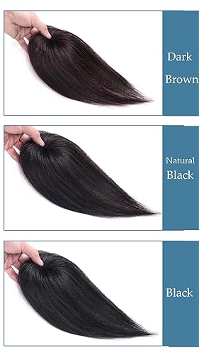 Miniatura 4 de Toppers de cabello humano con clip para mujer con punto calvo, base redonda de 360 grados para la frente, piezas de pelo tipo tupé, 10 pulgadas,