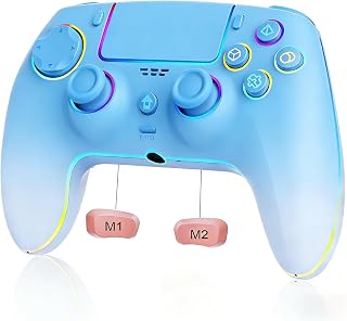 スイッチ コントローラー ゲームパッド 【2026年新登場】 コントローラー 25時間連続使用 1500mAh大容量 背面ボタン付き マクロ機能 連射機能 Bluetooth 無線接続 7色RGBライト ジャイロセンサー搭載 Switch/PS4/PS3/Steam Deck/Android/iOS/PC/Windows 10以上対応日本語取扱説明書付き 全機能搭載 かわいい配色 (パープル)
