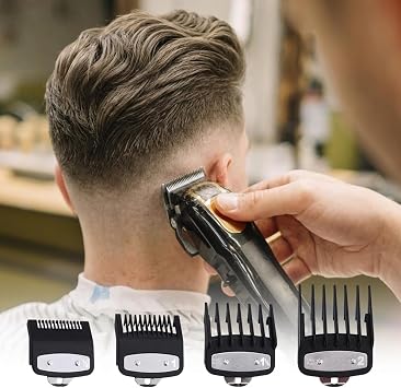 4 Pcs Clipper Guards for Wahl, Professional Replacement Hair Clipper Guide Combs, Hair Clippers Trimmers with Metal Clip, Comb Attachment for Wahl Fits Most Size Clippers Guide Combs