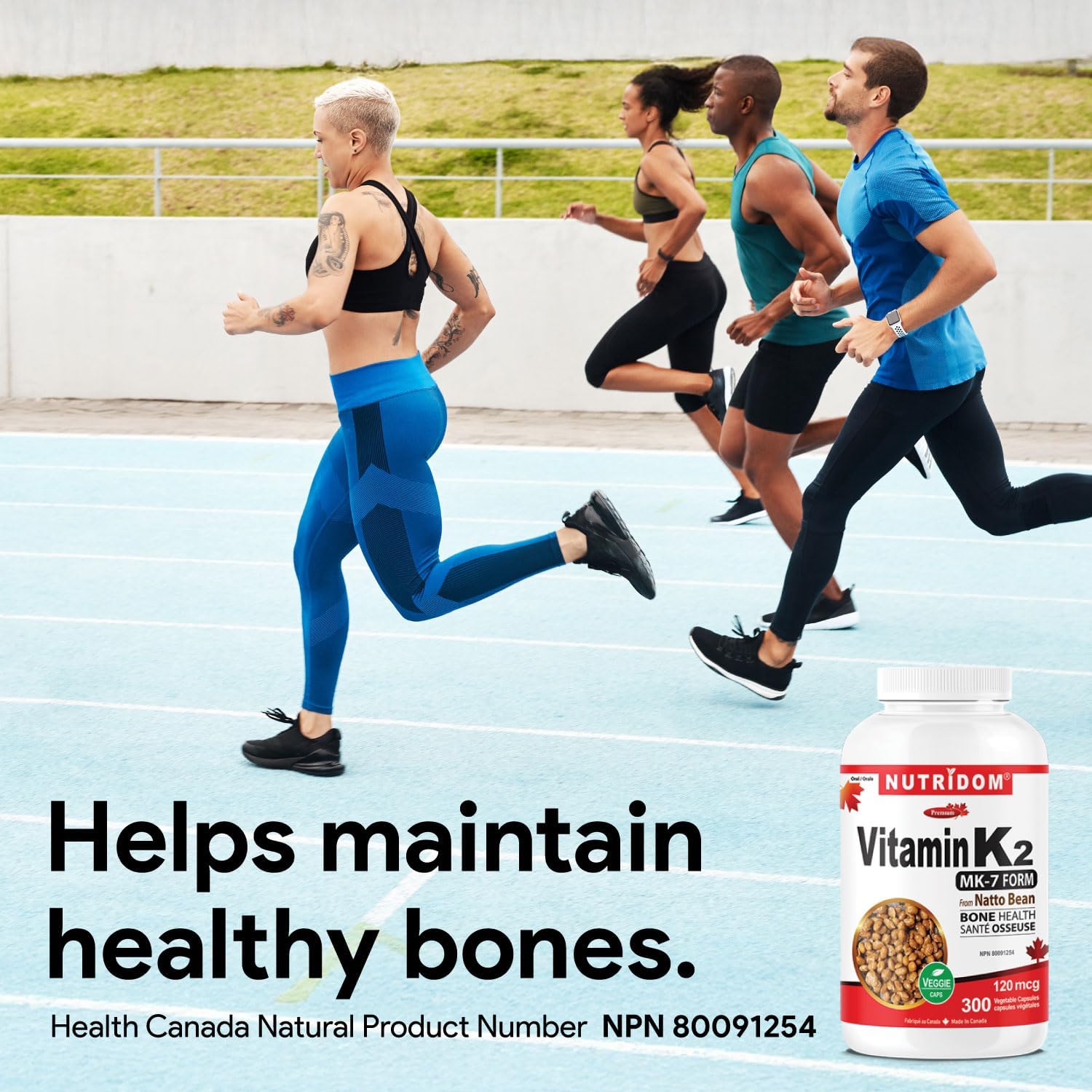 Nutridom Vitamin K2 120mcg, MK-7, Menaquinone-7, Natto Derived K2, Non-GMO, Vegan, Gluten Free, Dairy Free, 300 Veggie Capsules - Image 4