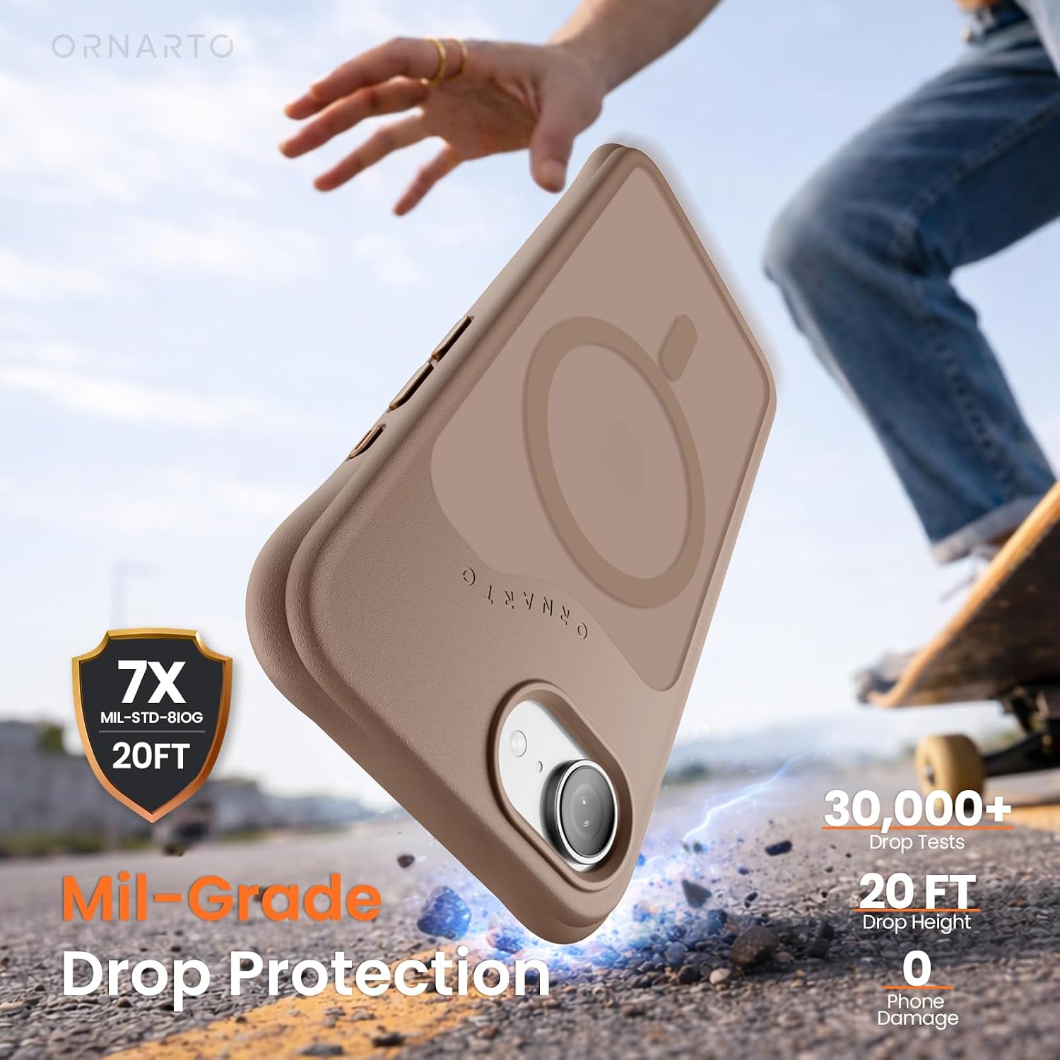 for iPhone 17e Case, for iPhone 16e Case | Compatible with MagSafe, 20FT Drop Protection | Slim Translucent Matte Anti-Fingerprint Shockproof Cover for iPhone 17 e, Latte thumbnail