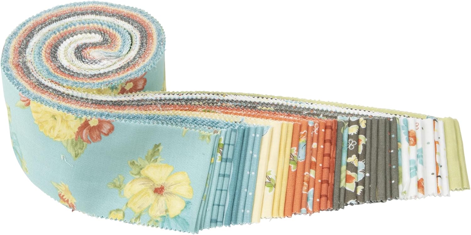 Tara Reed Happy at Home Rolie Polie 40 2.5-inch Strips Jelly Roll Riley Blake Designs RP-13700-40